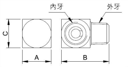 plane-elbow-adapter Dimensional-Drawing