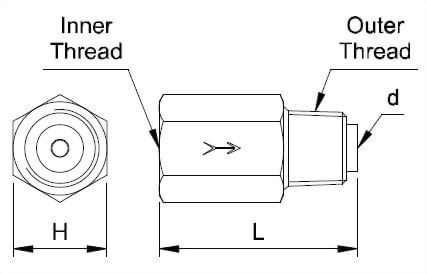 reverse-flow-straaight-adapter Dimensional-Drawing