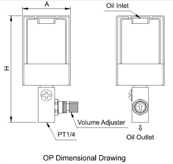 adjustable-automatic-lubricator-op Dimensional Drawing