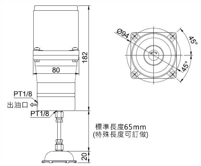 GA-25齒箱+馬達組外型圖