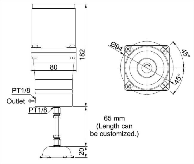 ga-25 Gear Pump with Motor Dimensional-Drawing