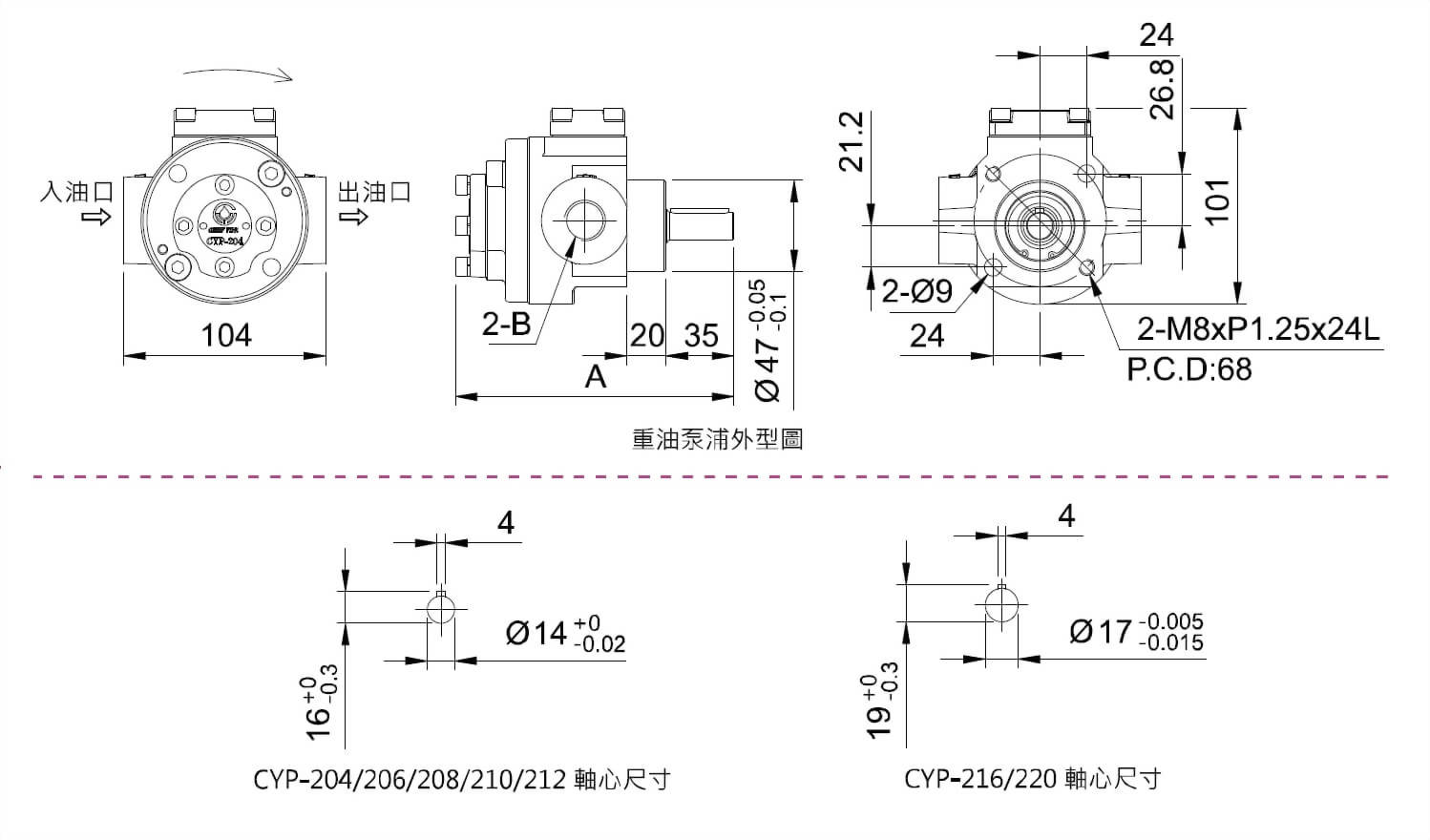 重油泵浦外型尺寸圖