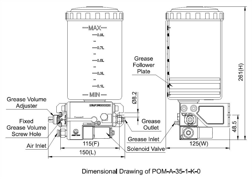 pom-a Dimensional Drawing