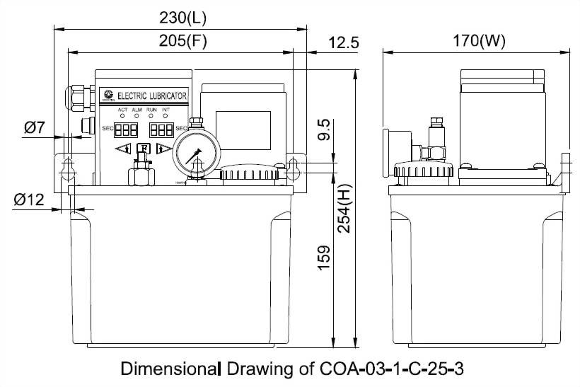 coa Dimensional Drawing