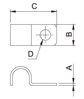 管夾(單面固定管夾) 外型圖