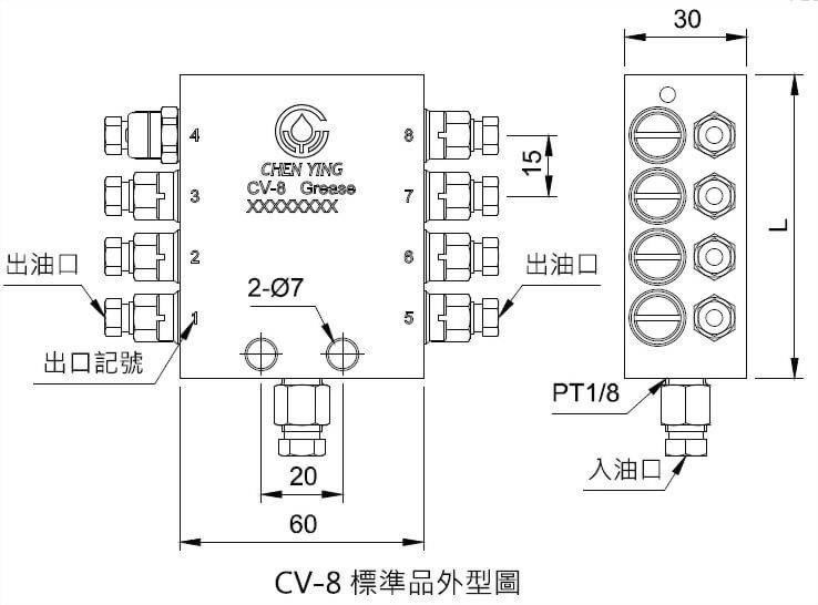  CV型单一循环(递进式)分配器外型图