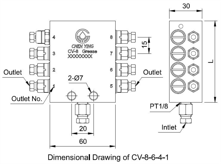 cv-type-progressive-feeder Dimensional Drawing