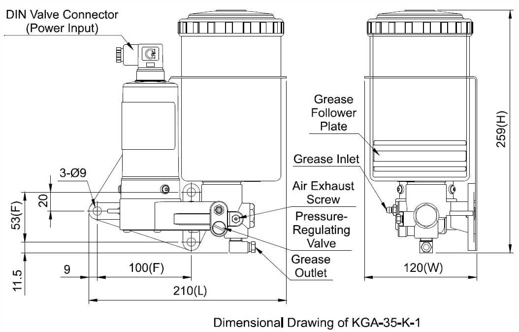 kga Dimensional Drawing