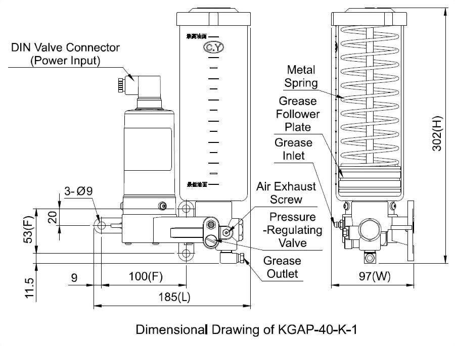 kgap Dimensional Drawing