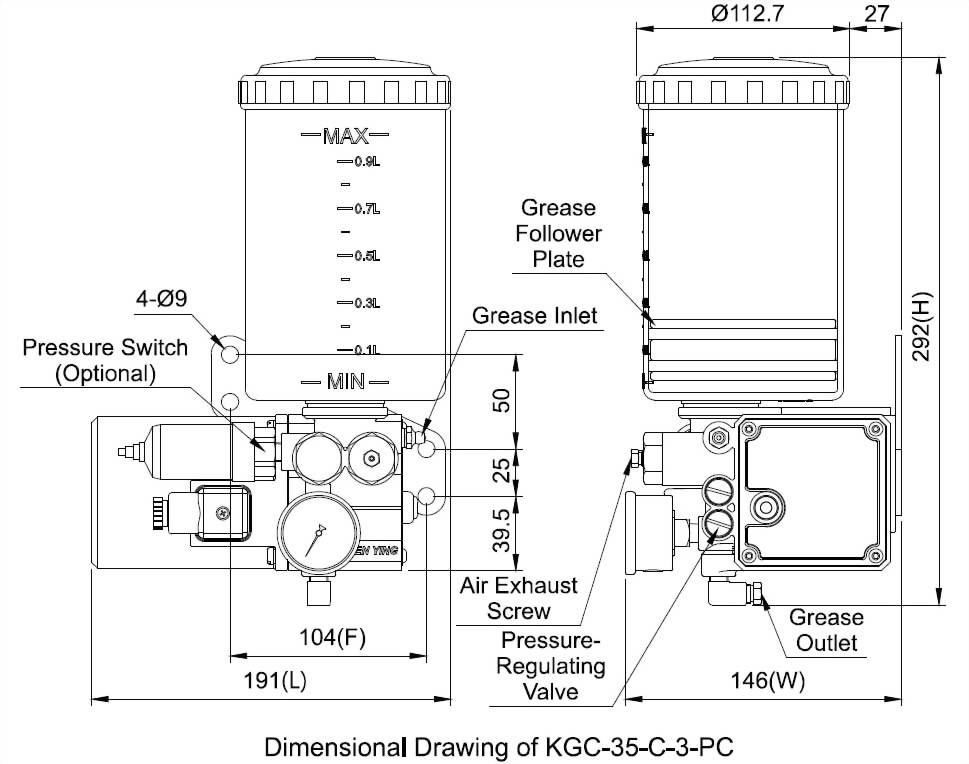 kgc Dimensional Drawing