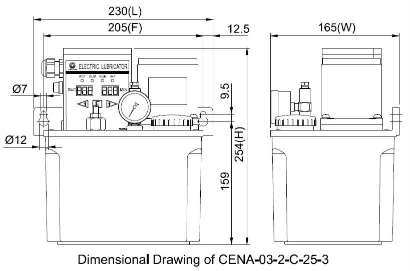 cena Dimensional Drawing