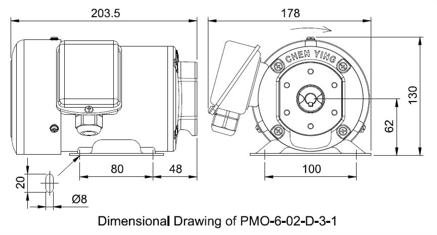 steel-plate-frame-horizontal-shaft-coupling-motor-with-a-fan Dimensional Drawing
