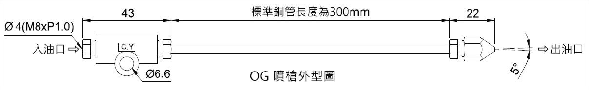 og喷枪-单孔喷头定型管型 