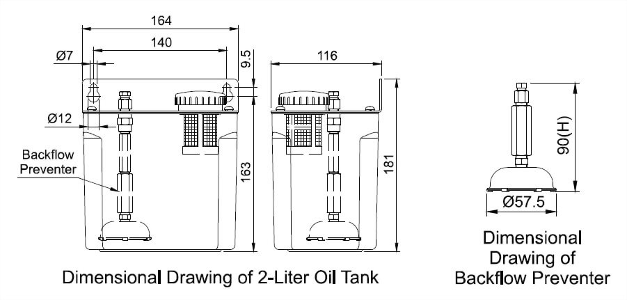 ots Spray Gun Set Dimensional Drawing