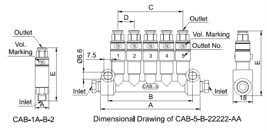 cab type volumetric distributor quick coupling type