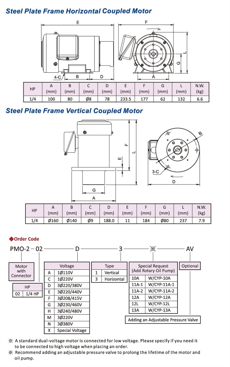 PMO-2,Dimensional Drawing,Order Code