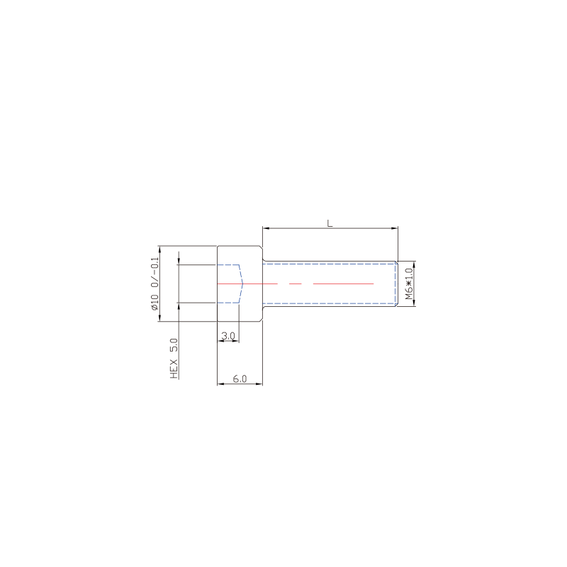 M6 Hexagon 5 Socket Head Ti Screw