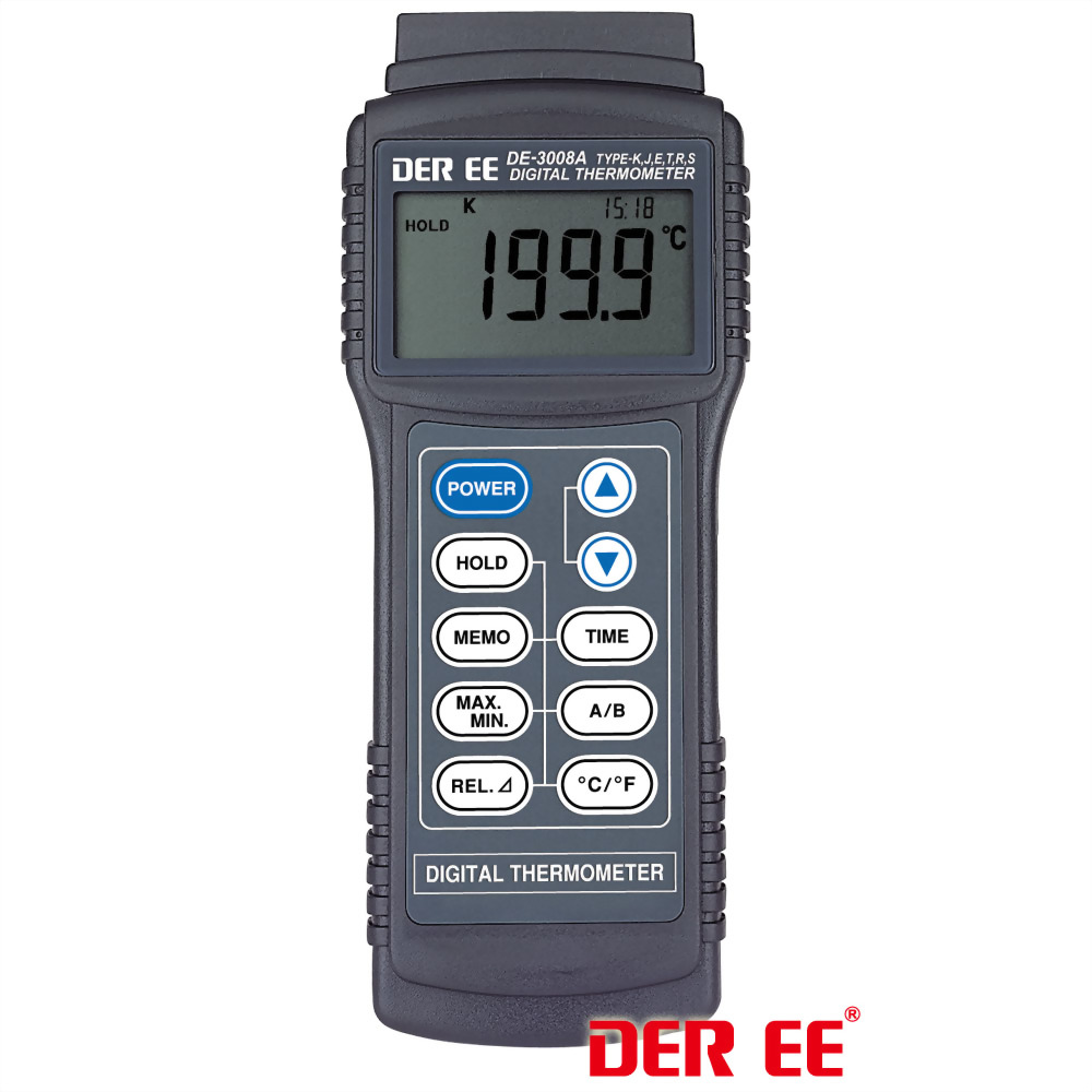 DE-3008A K,J,E,T,R,S-TYPE 記憶功能數位溫度計
