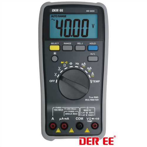 Multimètre numérique, 600V AC/DC, 10A DC, 20MΩ