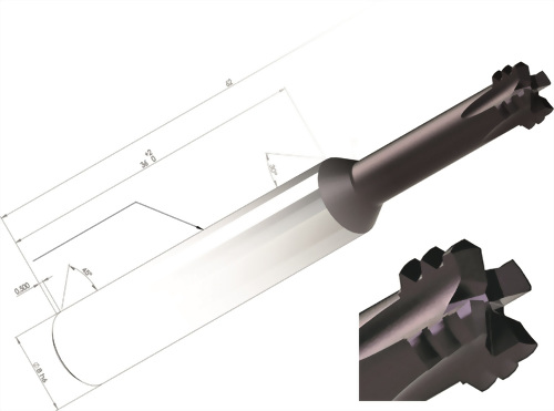 JBO的BGFS銑牙刀是專門針對超硬材內螺紋加工而設計(54-66HRC)。
