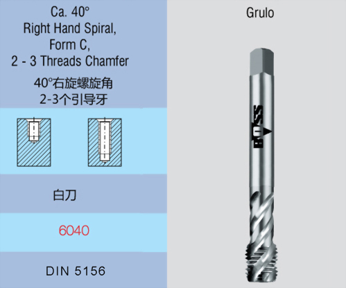 1-2.G 牙盲孔用螺旋絲攻