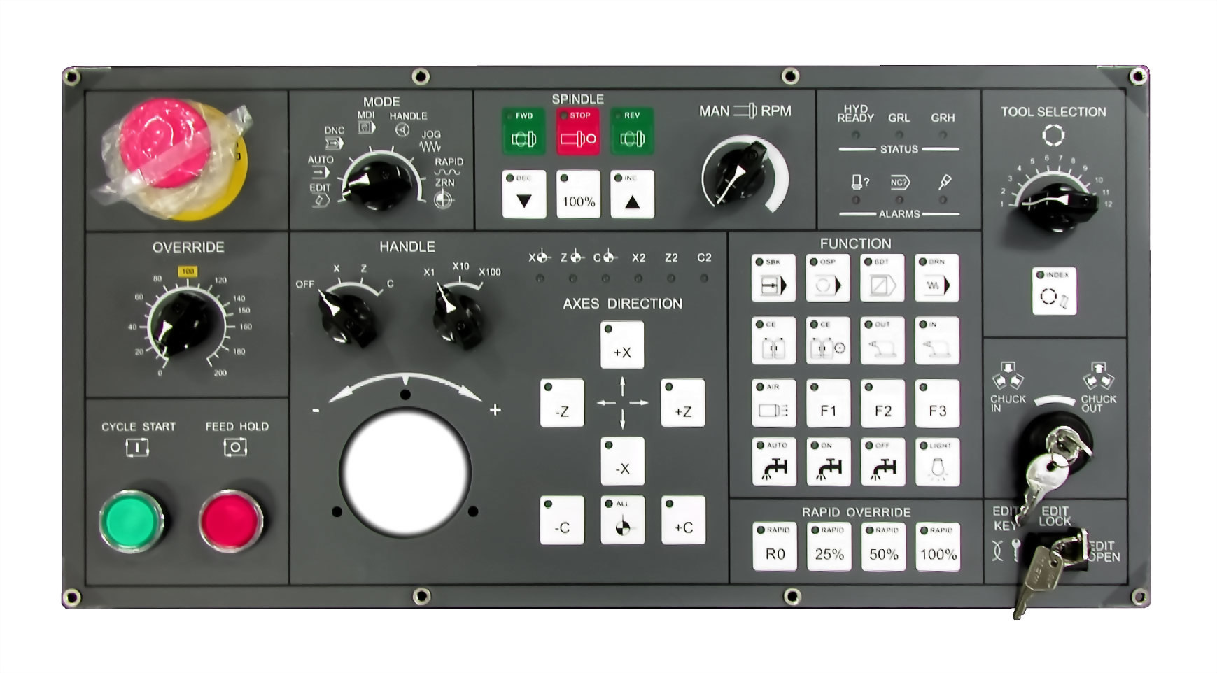 Membrane Fanuc Lathe Control Operation Panel 