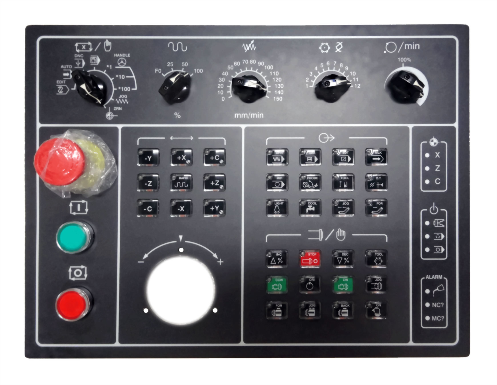MITSUBISHI, FANUC acrylic button switch lathe operator panel