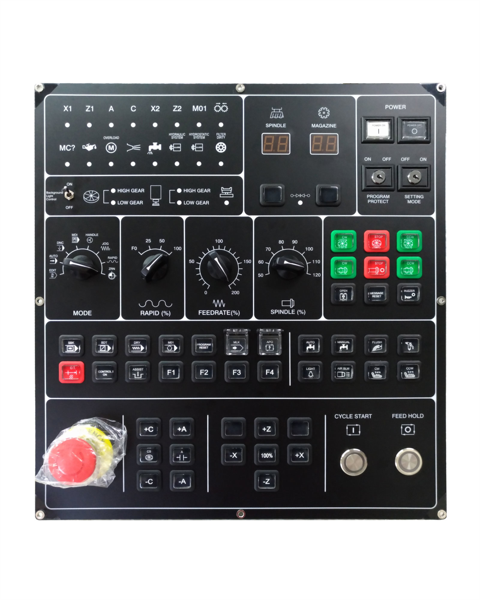MITSUBISHI full-color acrylic button lathe machine control panel