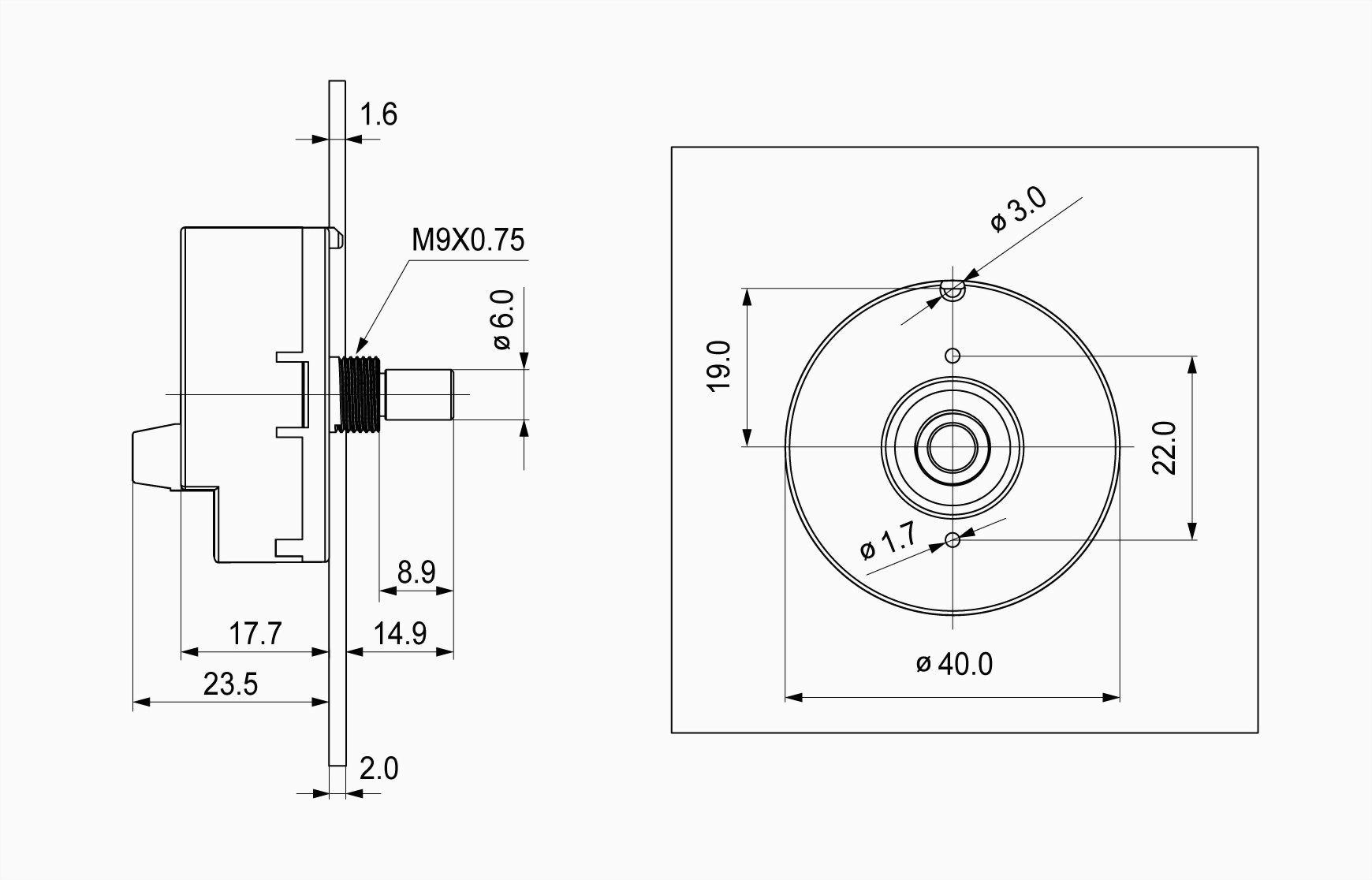 Manual Pulse Generator Encoder (mounting hole)