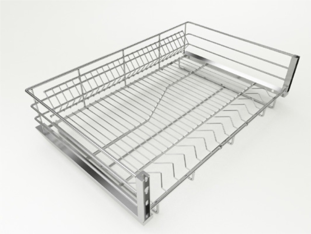 キッチン用　スチール/204ステンレス鋼　ワイヤーラック壁に付ける　仕切りあり　耐荷重：35kg