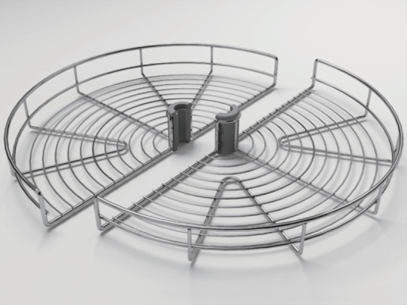 キッチン用スロークローズコーナー用ワイヤーラック円型360度（耐荷重：20kg）