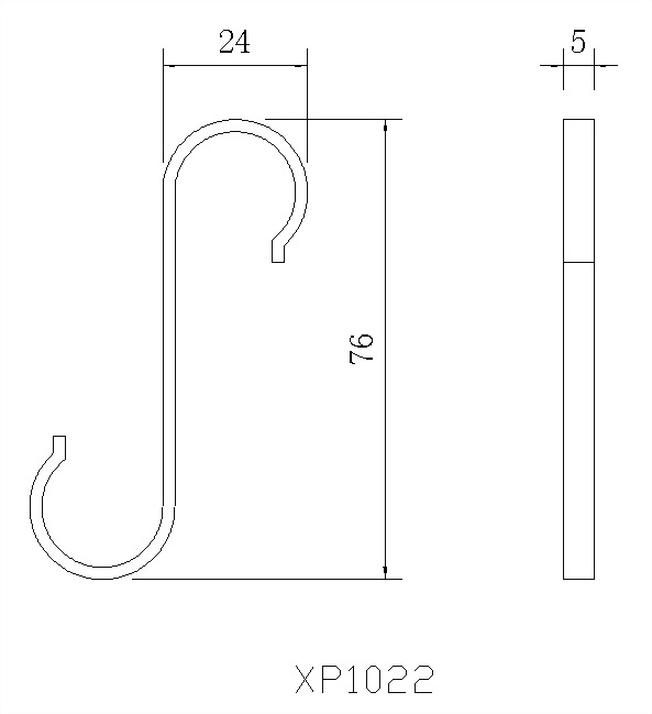 Stainless steel S hook (flat hook)