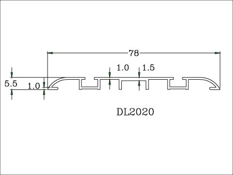 アルミ製ダブル下レール（上吊式ドア用）