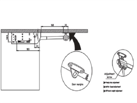 ダンパーステー（上開き）任意の位置で止める耐荷重5KG