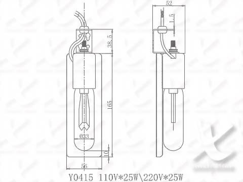 CURIO LIGHT W/25W T BULB