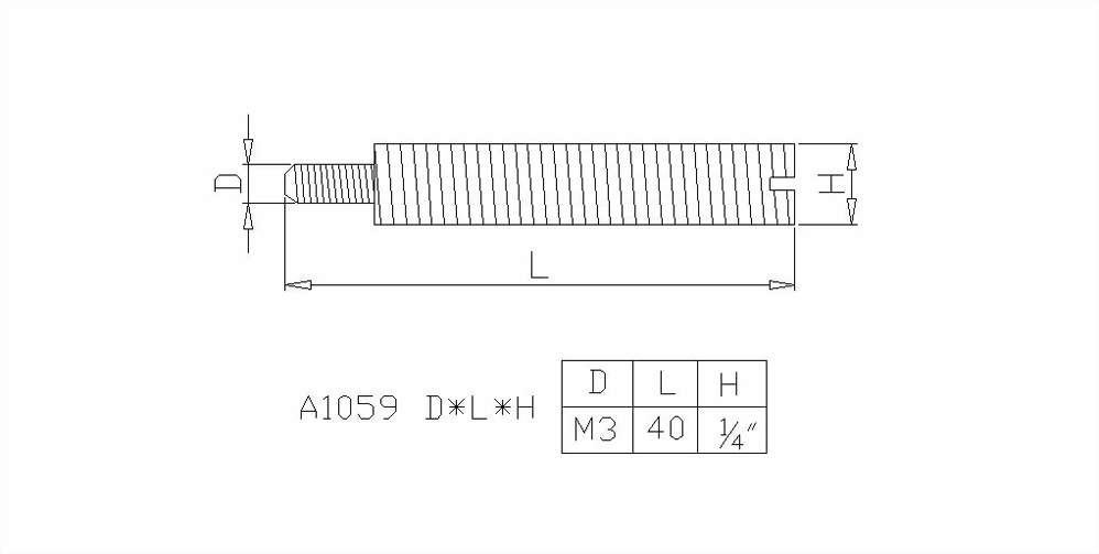一字割溝雙頭牙螺絲