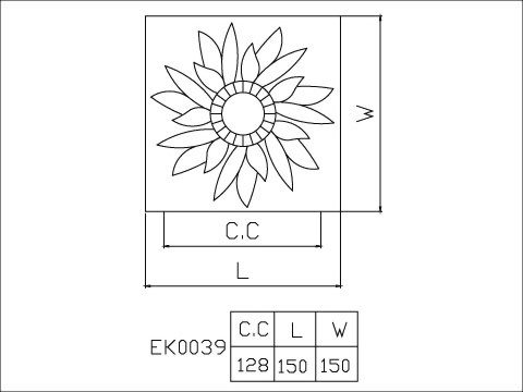 方型花朵大把手