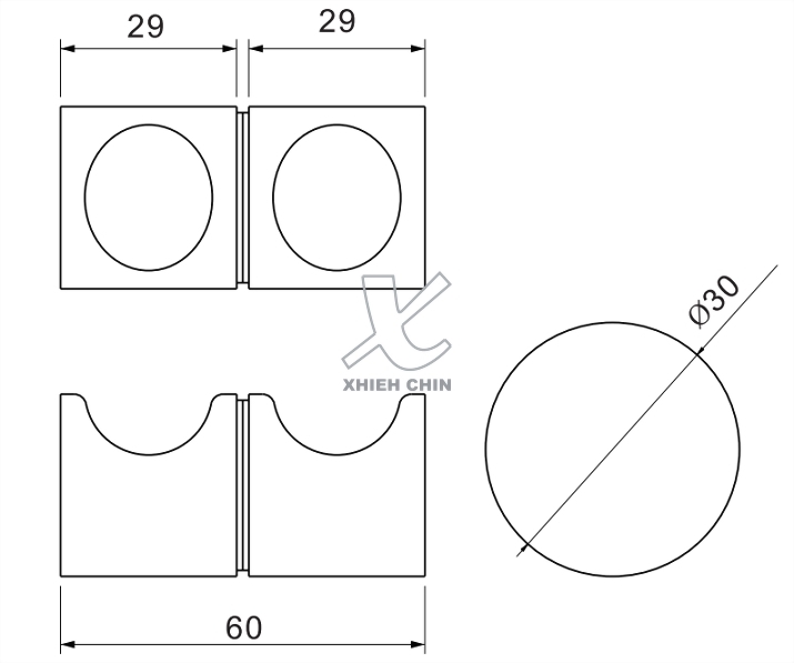 Bathroom handle (for glass)