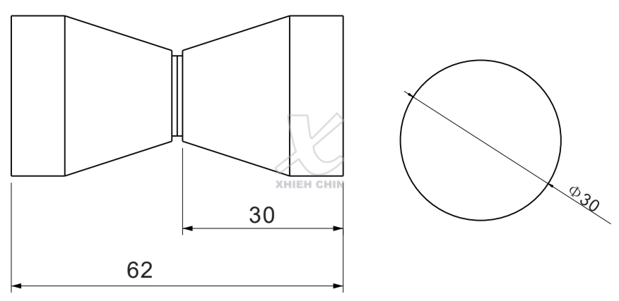 Bathroom handle (for glass)
