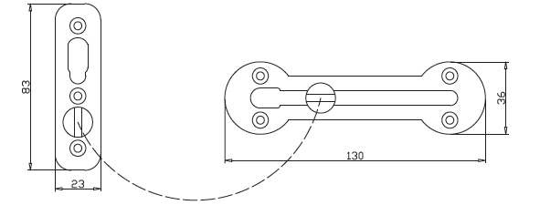 鋳造鋼ドアチェーン（チェーンカバー付き）