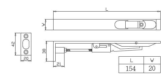 鋳造鋼　ドアロックゲートボルト