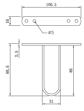 スチール製U字型ハンガー
