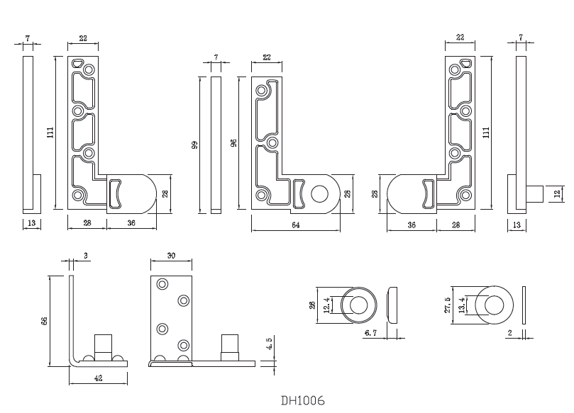 Up and down heavy duty hidden hinges