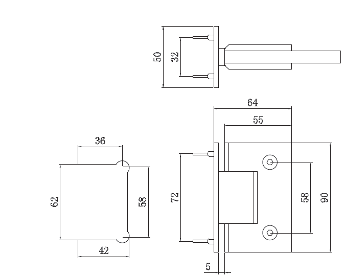 玻對牆 L型 90度鉸鍊(直邊)