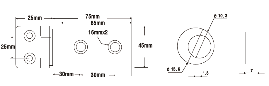 玻對牆 90度鉸鍊(直邊)