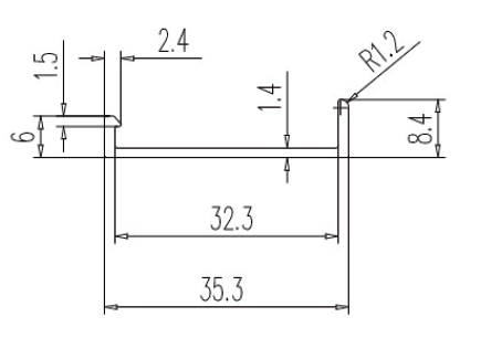 アルミ製浴室ガラス用ドアレールカバー