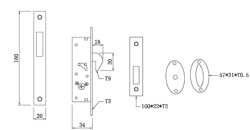Hook lock for aluminum door