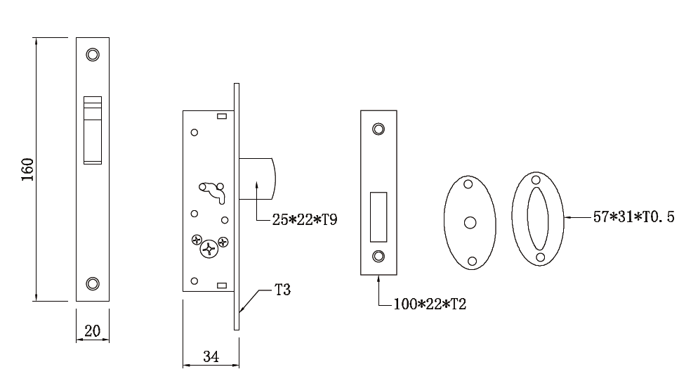 アルミサッシドア用亜鉛ダイキャスト掘り込みカマ錠