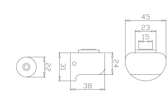 亜鉛ダイキャスト製マグネット付戸当り
