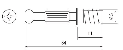 カムロック取り付けボルトコネクタパネル固定用5mm鉄芯